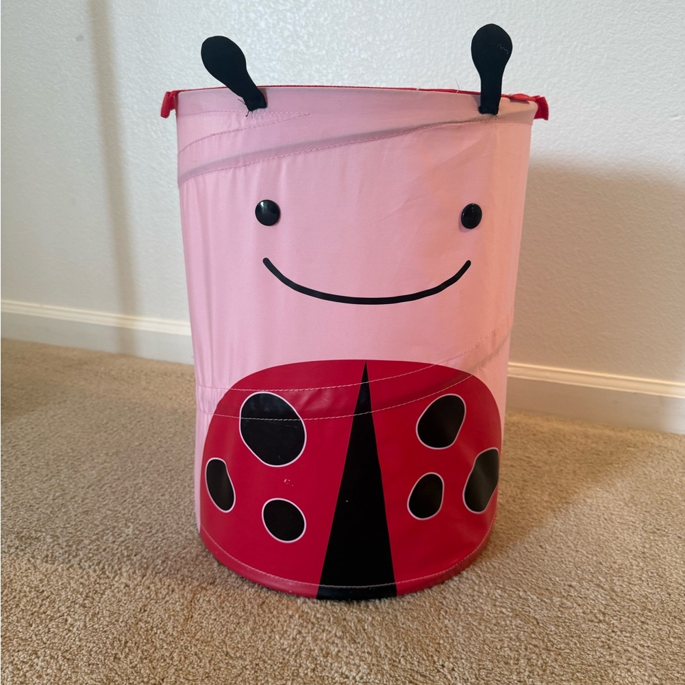 Pink Ladybug Kids Storage Bin